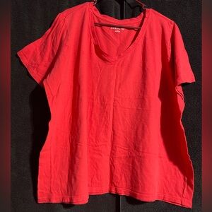 Ava & Viv Women's Red V-Neck Tee